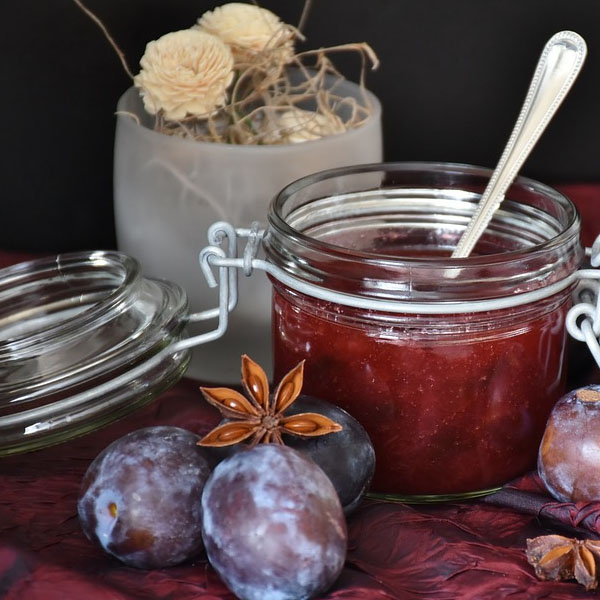 Traditional jam recipes page plum-jelly using Certo to help set the jelly